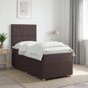 Letto box spring con materasso Marrone Scuro 90 x 190 cm 3454294