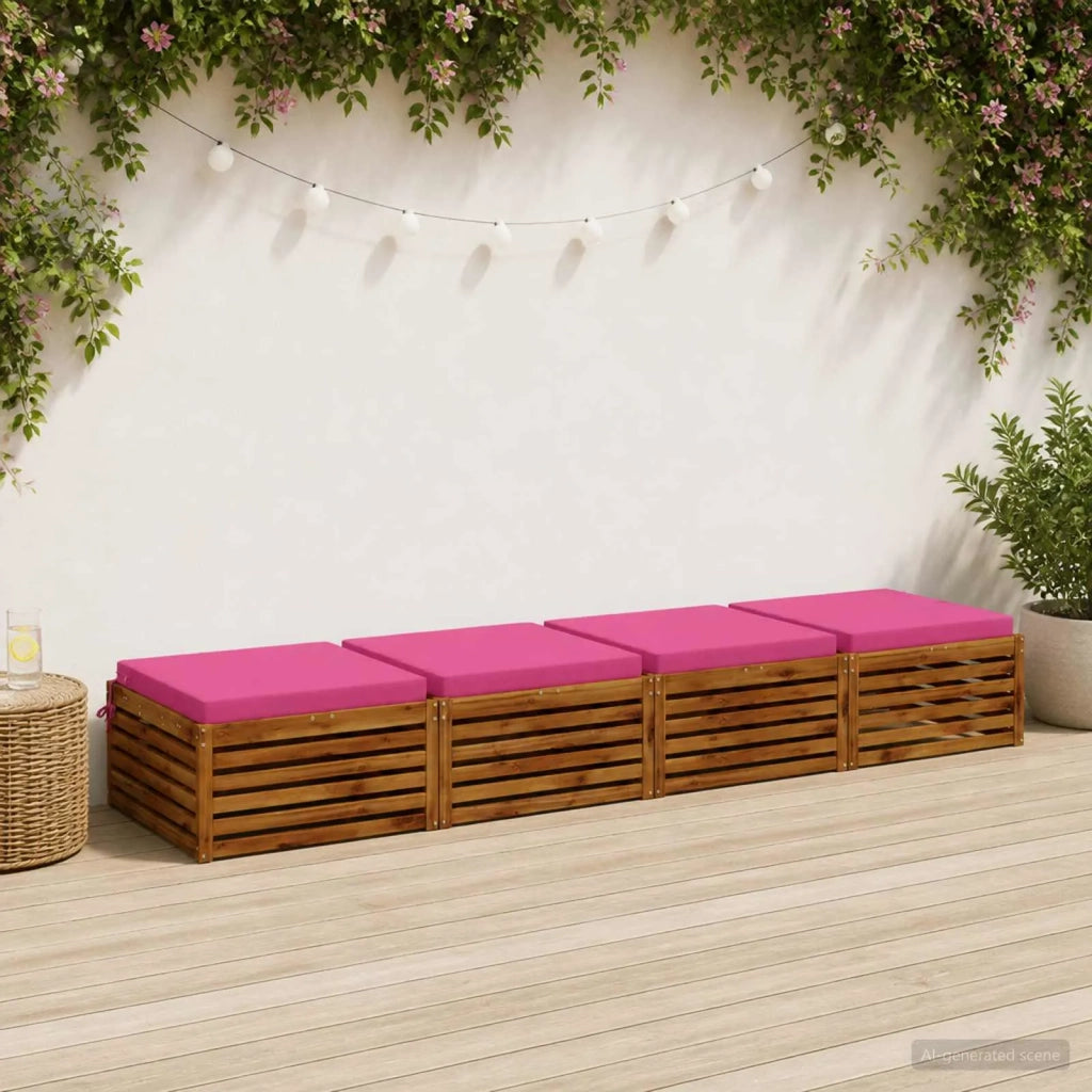 Cuscini per Sedia in 4 Pezzi SOEST 4 pz 100% Poliestere Rosa 945098