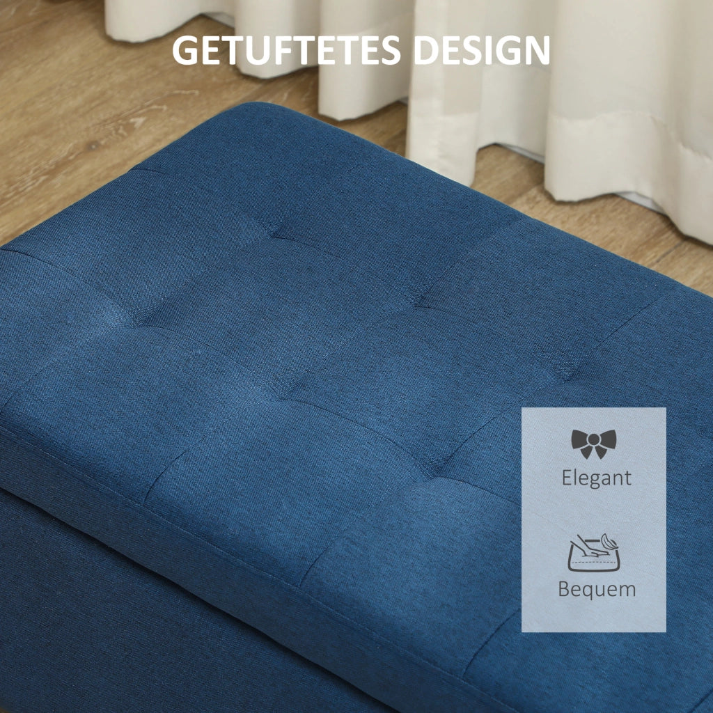 Divano con cassetti ¨C zephmum ¨C blu, 125x49x41 cm