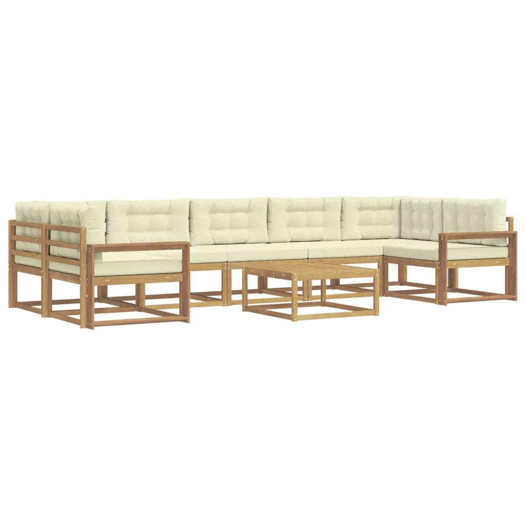 Set di divani da esterno 6 pz Bianco e Crema 3386204