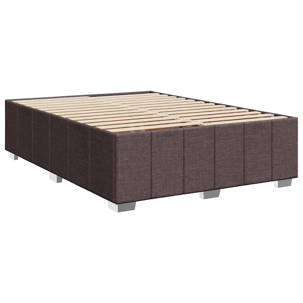 Giroletto a Molle con Materasso Marrone Scuro 160x200cm Tessuto 3294022