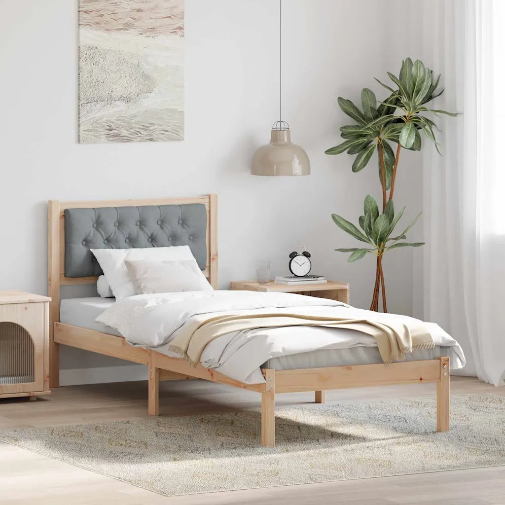 Struttura del letto-Giroletto Grigio chiaro 75 x 190 cm Pino massello 220430