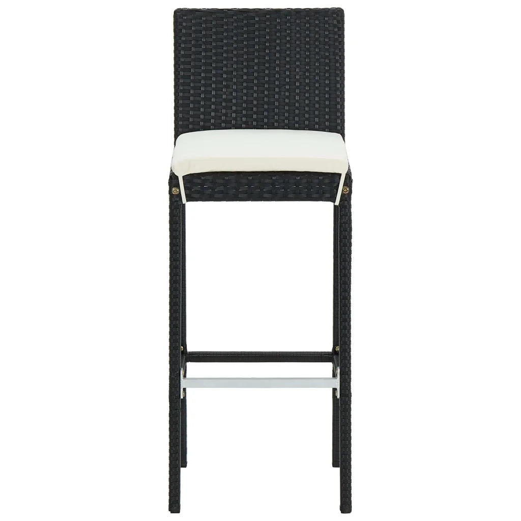 Set da Bar da Giardino 5 pz con Cuscini in Polyrattan Nero 3064860