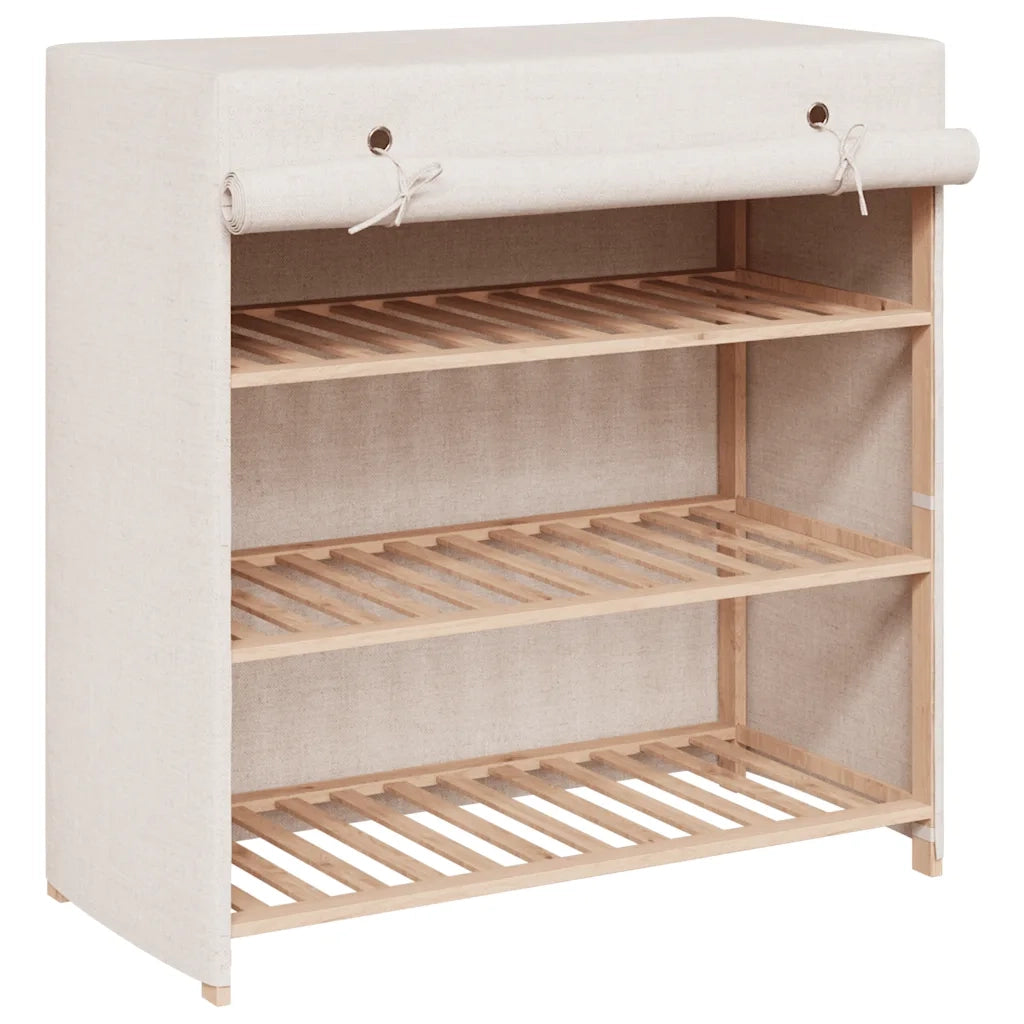 Scarpiera con Rivestimento Bianca 79x40x80 cm in Tessuto 248194