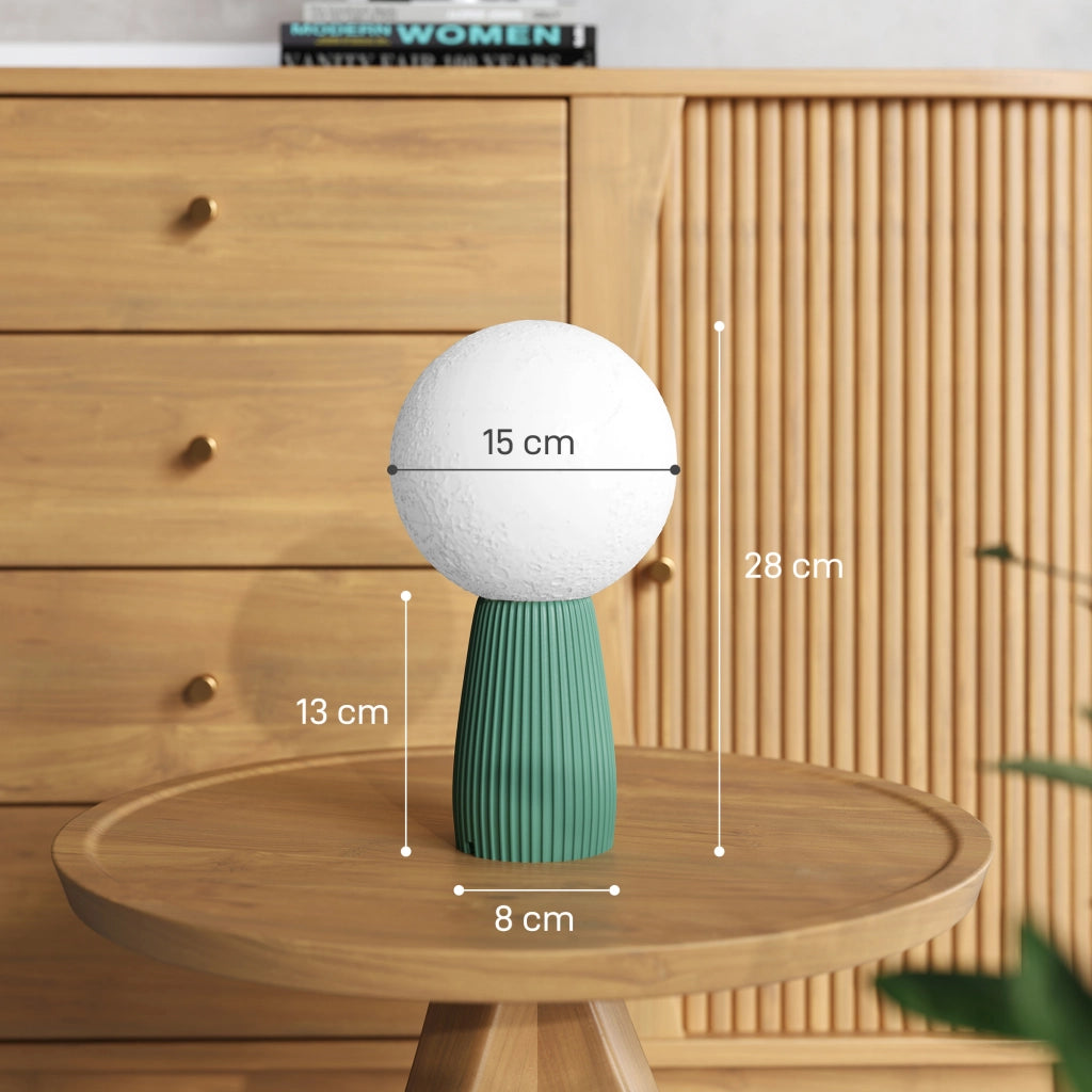 Lampada da Tavolo Luna 3D ¨C Xylo ¨C 3 Colori 10 Luminosit¨¤ ABS ?15x28cm Bianco Verde
