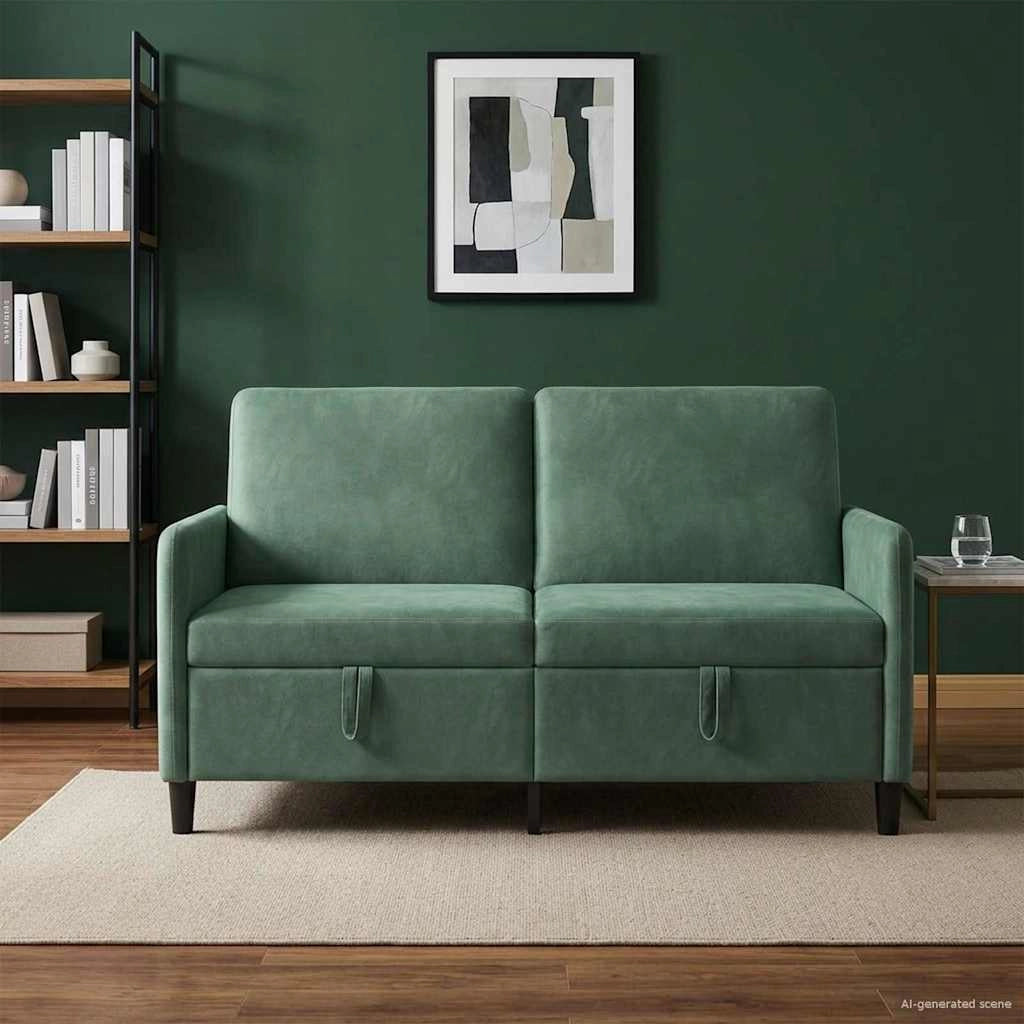 Divano con Storage Verde Mare 152 x 78 x 87 cm Poliestere 42036944