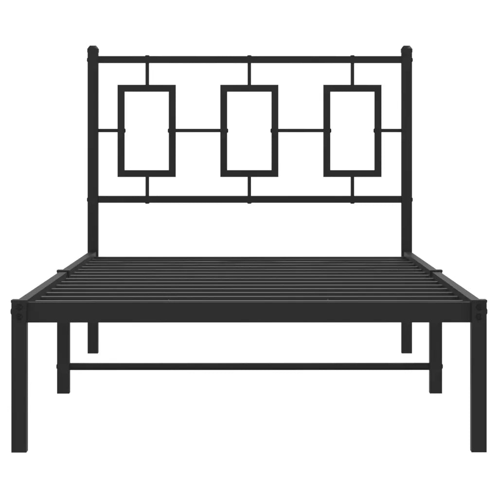 Giroletto con Testiera in Metallo Nero 90x190 cm 374233