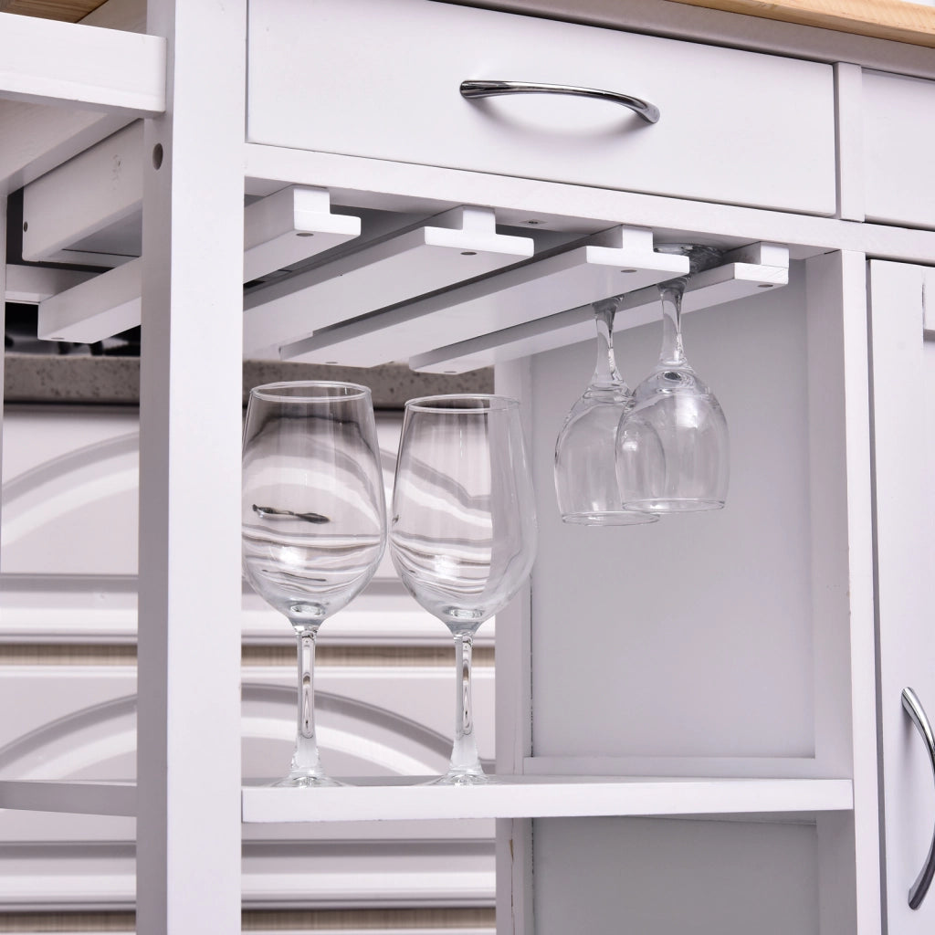 Tavolo da Cucina con 2 Cassetti e Ruote ¨C Minimal ¨C Bianco 89x40x84