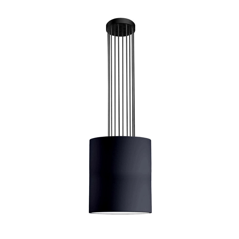 Lampada a sospensione nera con paralume E27 20W Dohar IHI