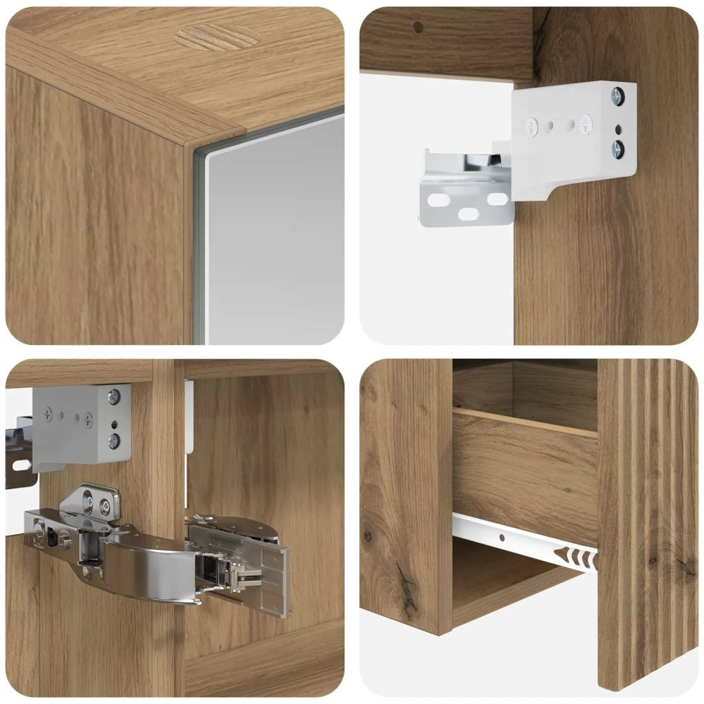 Set di Armadi da Bagno 4 pz Rovere Artigianale 3406462