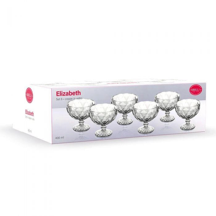 SET 6 COPPE GELATO 400 ML TRASPARENTE ELIZABETH