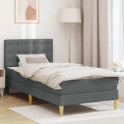 Struttura letto con materasso Grigio scuro 90 x 190 cm Tessuto 3415358
