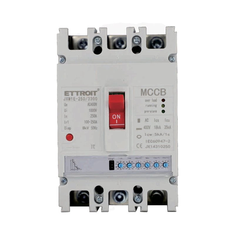 MCCB Interruttori Scatolati Magnetotermici Regolabile 3P  35kA Regolabile 100A-250A AC 400V IP20 IEC60947-2
