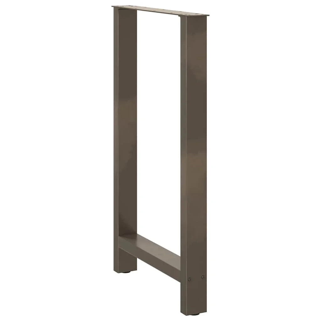 Set di 2 gambe per tavolo da bar 60 x 100 cm con piedini regolabili estetica moderna in acciaio naturale 02_0057587