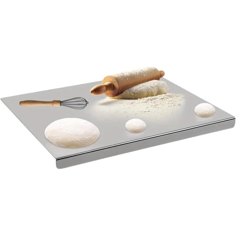 Spianatoia Tagliere in Acciaio Inox 304 per Impastare, con Tappeto Antiscivolo Omaggio 60x48 cm