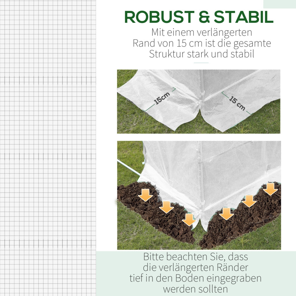 Telo di ricambio 600 x 300 x 200 cm con porta frontale, 12 finestre, pellicola per serra antistrappo, pellicola da giardino per serre, serre calde,
