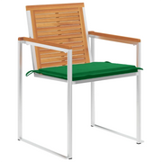 Sedie da Giardino con Cuscini 4 pz in Legno Massello di Acacia 3078475