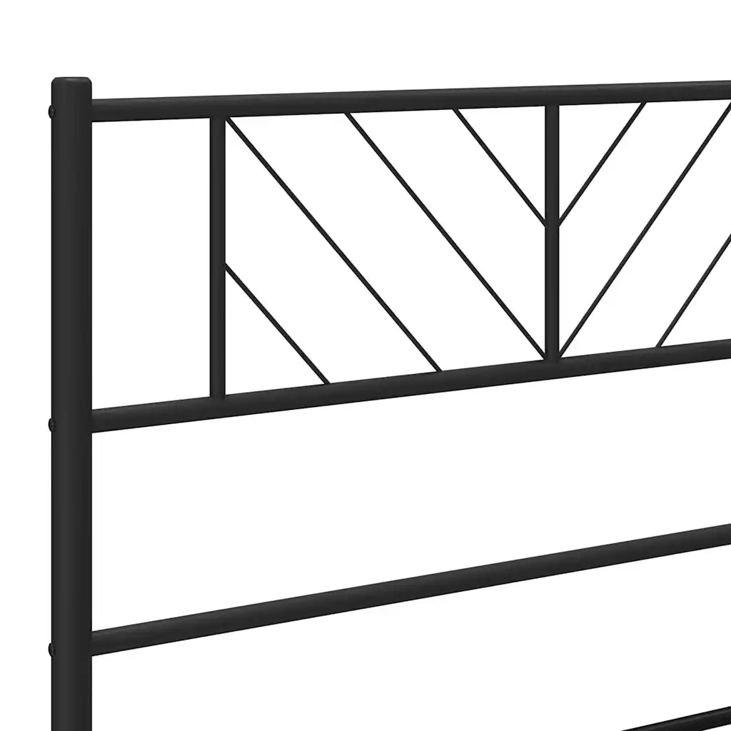 Letto singolo | Letto per adulti | Giroletto con Testiera in Metallo Nero 107x203 cm
