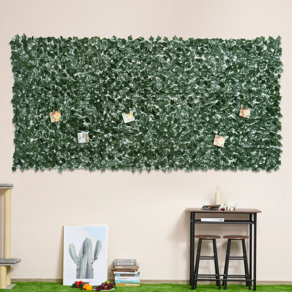 Siepe artificiale, siepe per la privacy, 300 x 150 cm, verde scuro, per giardino, balcone, decorazione murale