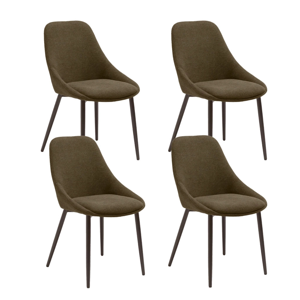 Set 4 Sedie Kira 51x59x85 cm Gambe in Metallo Bronzo Marrone