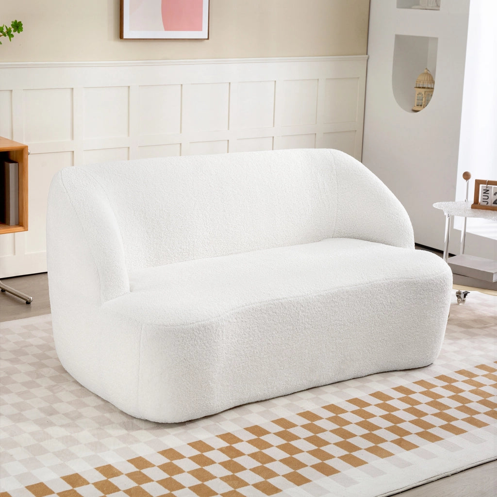 Divano 2 posti in borreguito ¨C Xylo ¨C Curvo trapuntato crema 142 cm