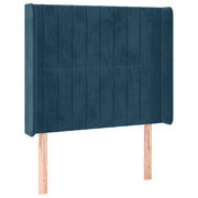 Testiera | Testata ad Orecchio Blu Scuro 83x16x118/128 cm in Velluto