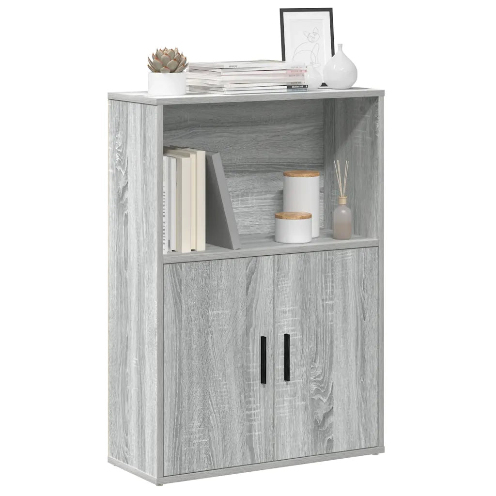 Libreria-Scaffale per Libri-Mobile di Stoccaggio Grigio Sonoma 60x24x85 cm in Legno Multistrato