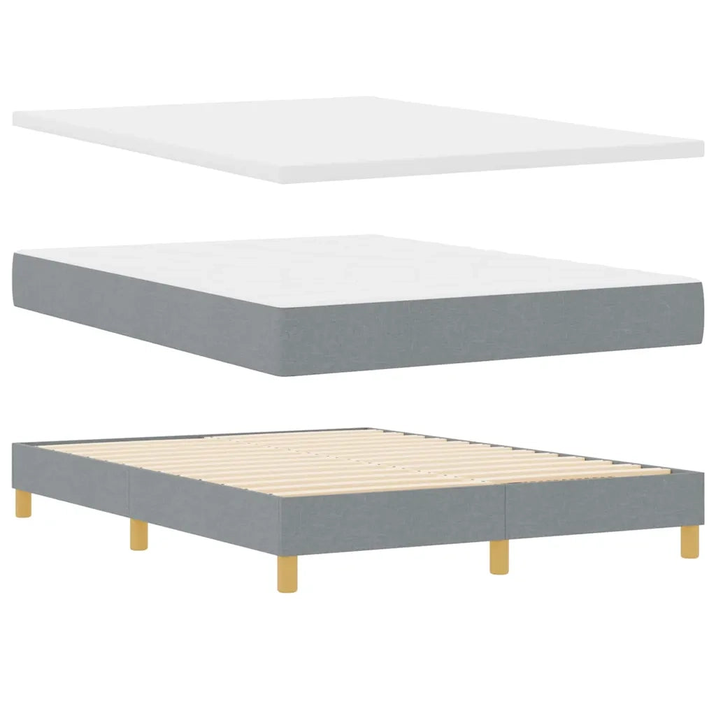 Letto a Sorgente LED Grigio chiaro 160 x 200 cm Tessuto 3342527