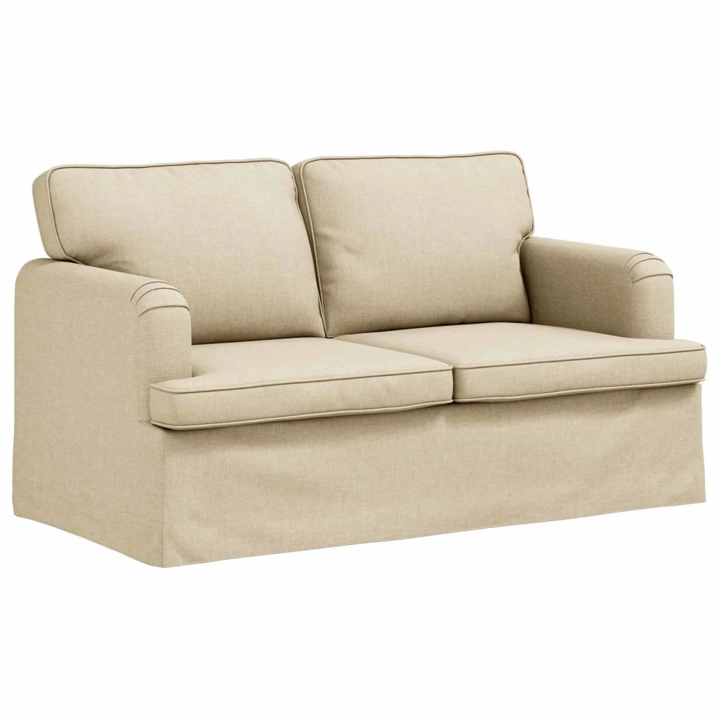Divano 2 pcs Crema 144 x 80 x 85 cm Tessuto