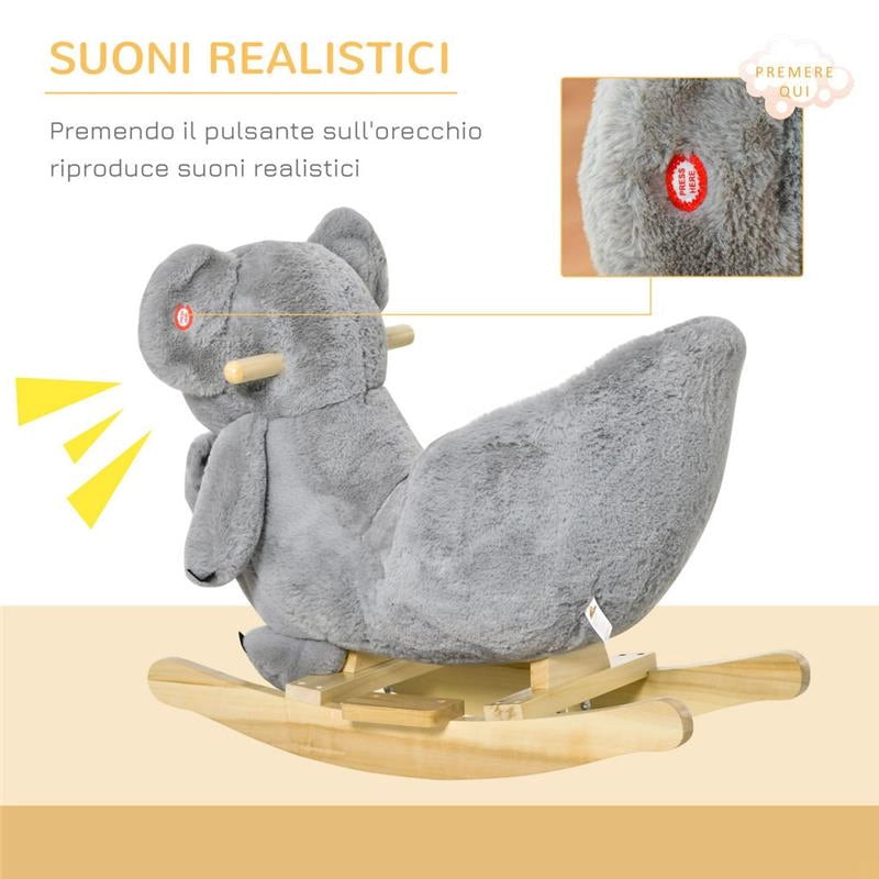 DONDOLO KOALA PER BAMBINI 18-36 MESI GRIGIO