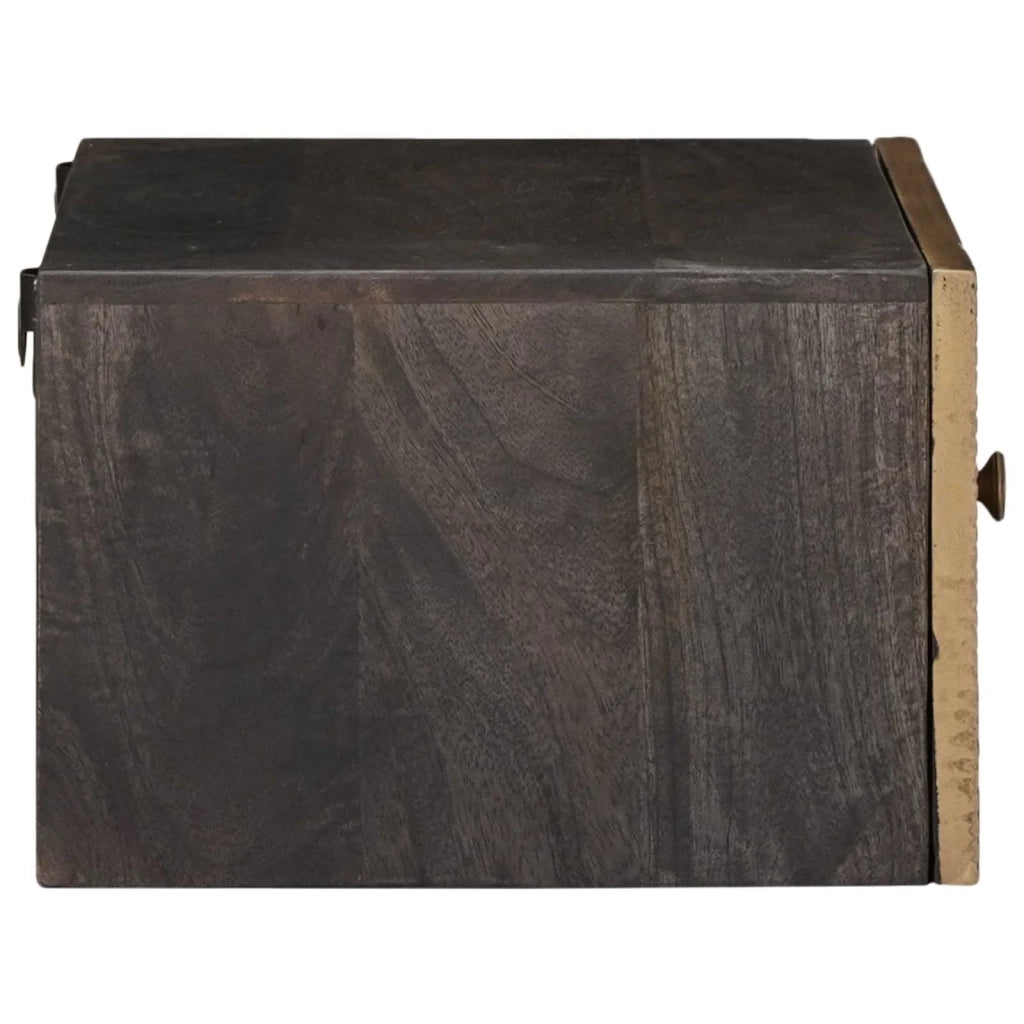 Comodino | Armadio da Notte | Mobiletto da notte a muro fatto a mano Marrone caff¨¨ 40 x 30 x 20 cm