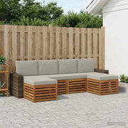 Set di divani da esterno 6 pz Naturale e Grigio Chiaro 3384697