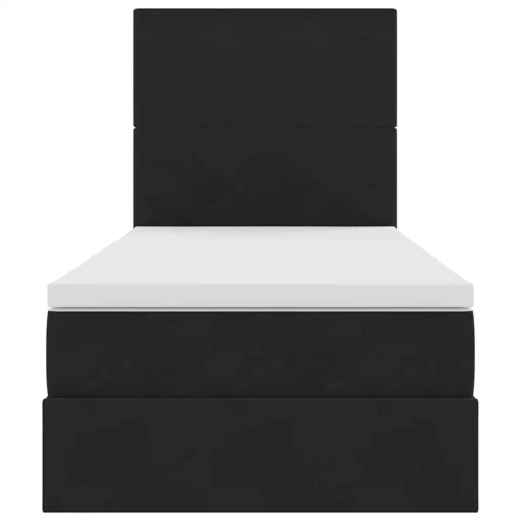 Letto con contenitore e LED con led Nero 90 x 190 cm Velluto 3372575