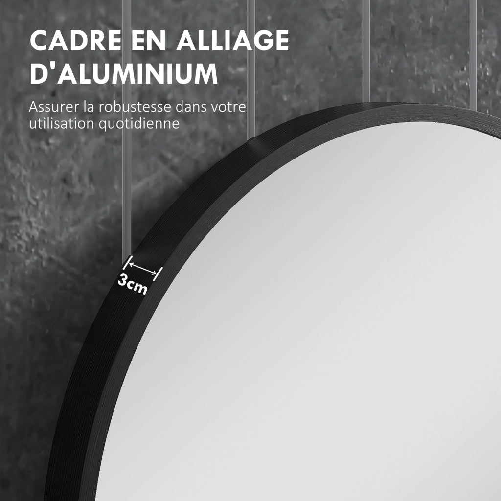 Specchio ovale da parete ¨C Xylo ¨C cornice in alluminio nero 40x70 cm