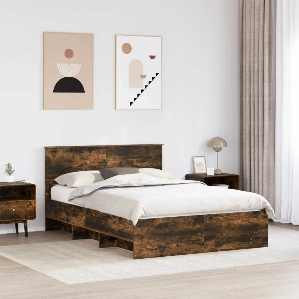 Struttura del letto Rovere fumé 140 x 200 cm Legno multistrato 3408855