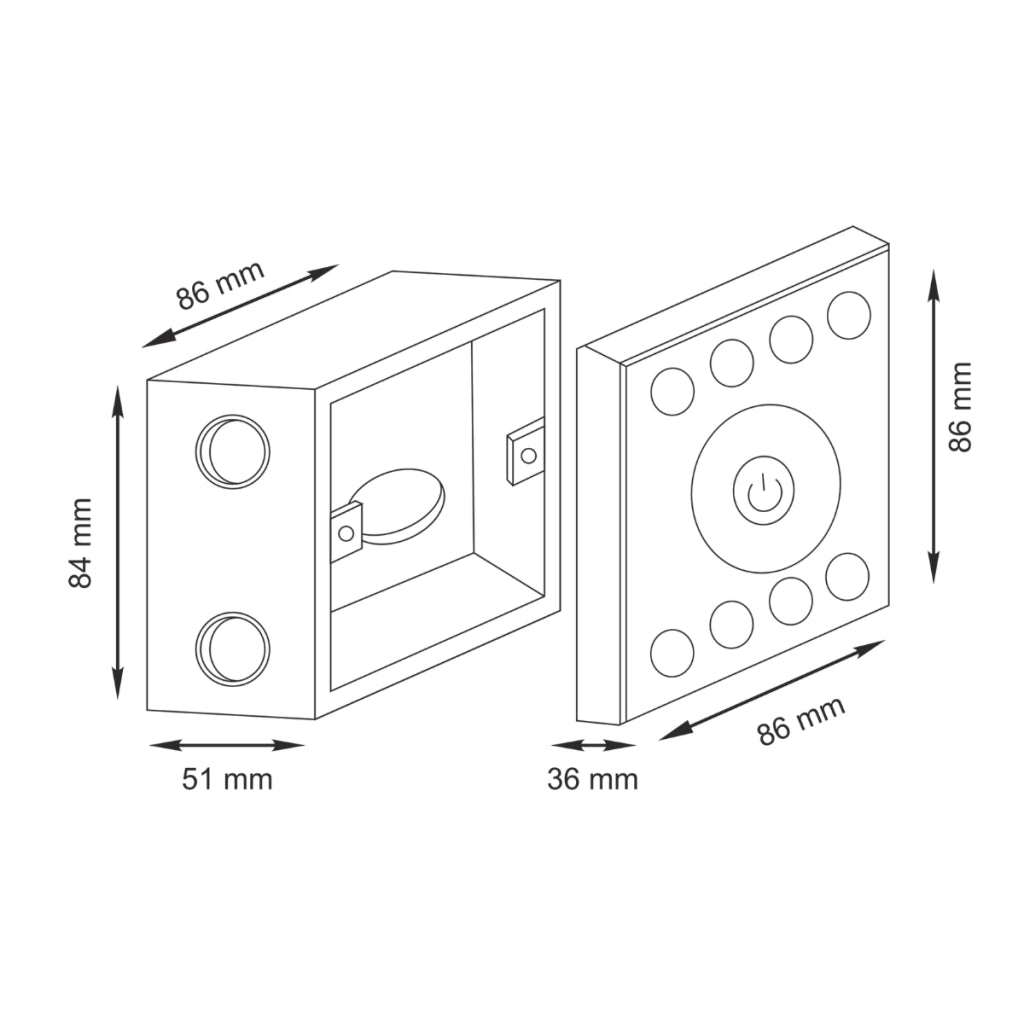 Interruttore touch dimmer LED mono 12-24V incasso Polux