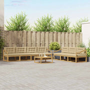 Set di divani da esterno 7 pz Bianco e Beige 3386182
