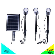 TECHNO Kit 3 Faretti Solari Led 600 Lm Con Picchetto e Pannello Incluso