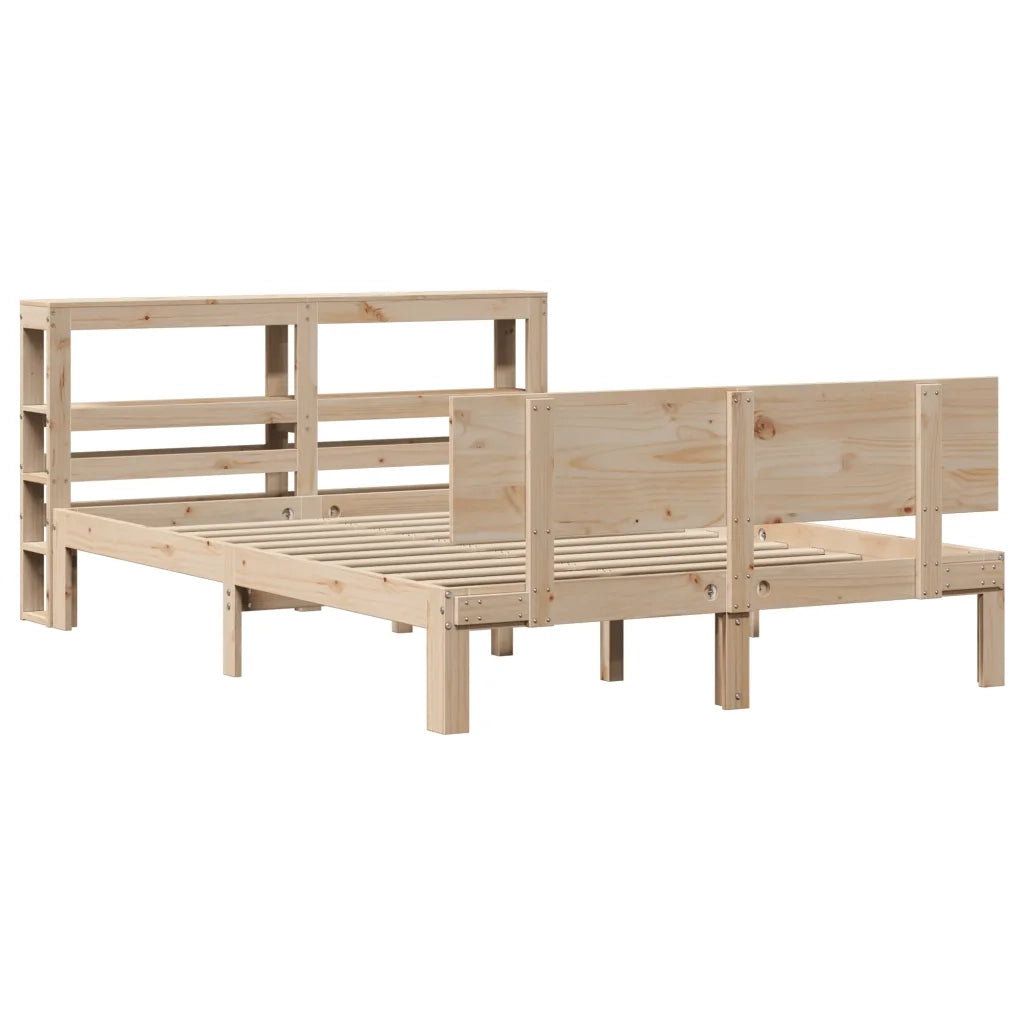 Giroletto con Testiera 160x200 cm in Legno Massello di Pino