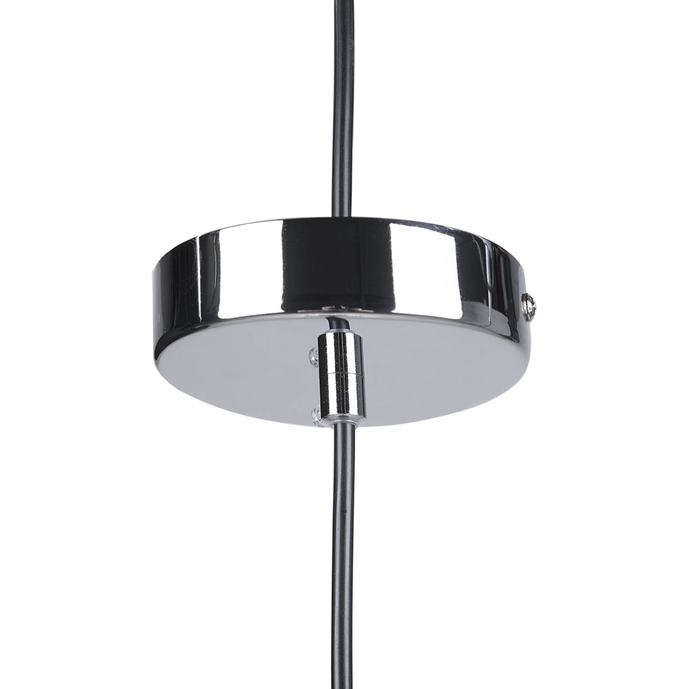 Lampada a Sospensione Vetro Bianco Elementi Argento Forma Irregolare 1 Luce Moderna