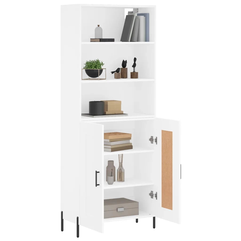 Credenza | Madia | Buffet da pranzo | Armadio da pranzo Bianca 69,5x34x180 cm in Legno Multistrato
