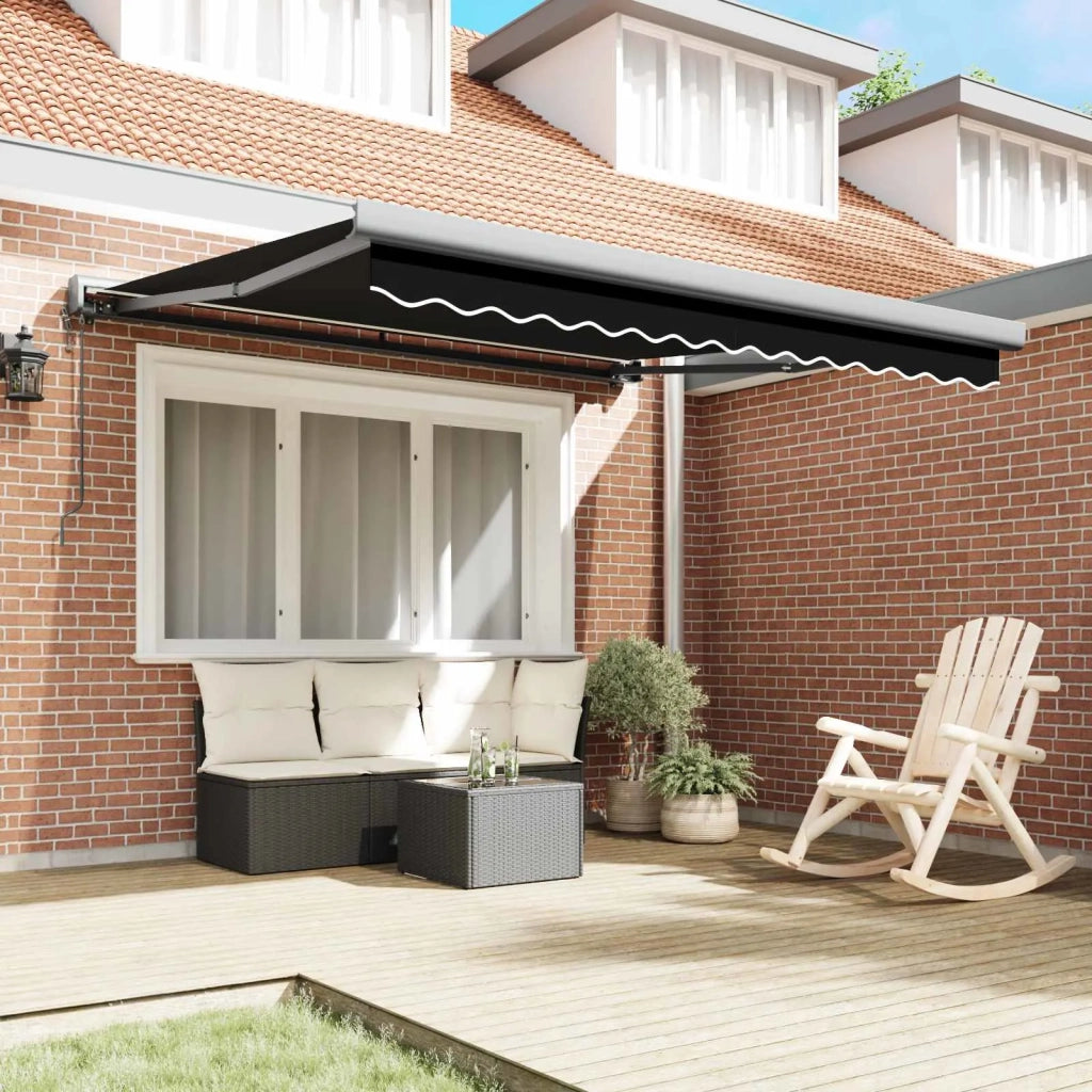 Tenda da Sole Nero 350 x 250 x 165 cm Poliestere e Alluminio 3330336