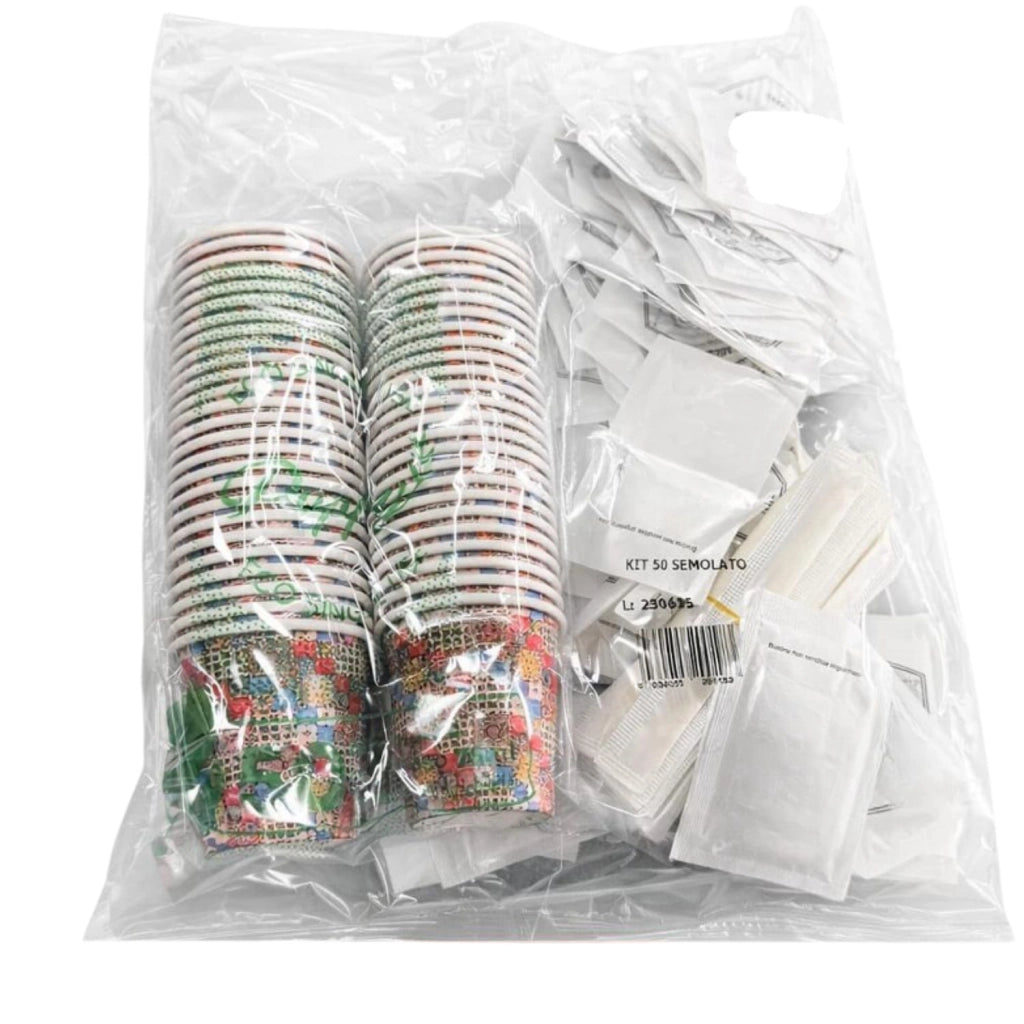 EcoPrice Poppy Kit Caffe Bicchieri/Palette/Zucchero 50pz cad