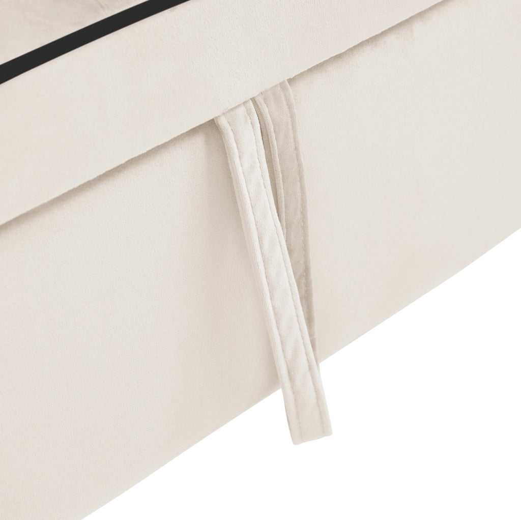 Divano letto 83x167x76 cm 3 in 1 con portabicchieri e supporto per telefono in schiuma beige