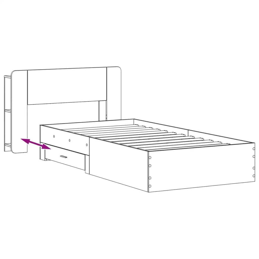 Telaio del letto con storage Rovere Sonoma 75 x 190 cm 3433700