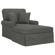 Chaise Longe con Gonna 3 pz Grigio scuro Tessuto in Cords CFW6618489