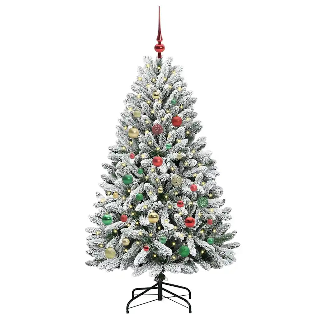 Albero di Natale artificiale con 150 LED Verde e Bianco 150 cm 3395747