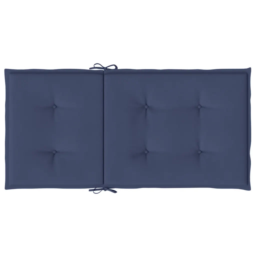 Cuscini Sedia Schienale Basso 4 pz Blu Marino in Tessuto 378681