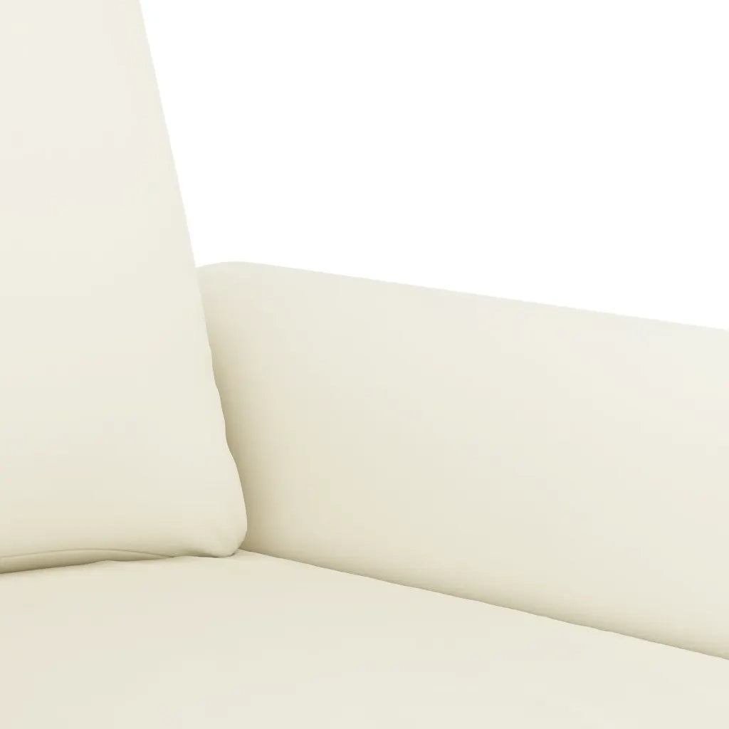 Set di Divani 2 pz con Cuscini Crema in Velluto