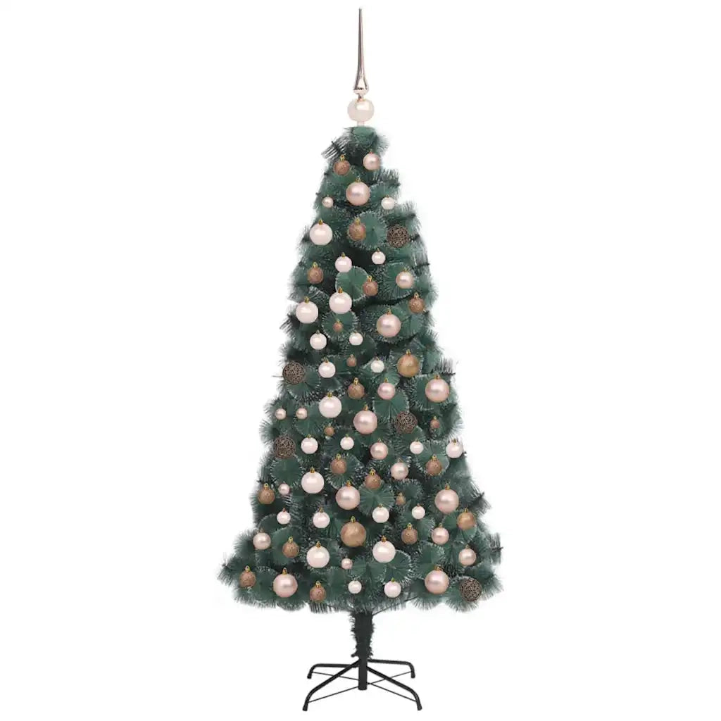 Albero di Natale | Decorazioni natalizie artificiale preilluminato con set di palline